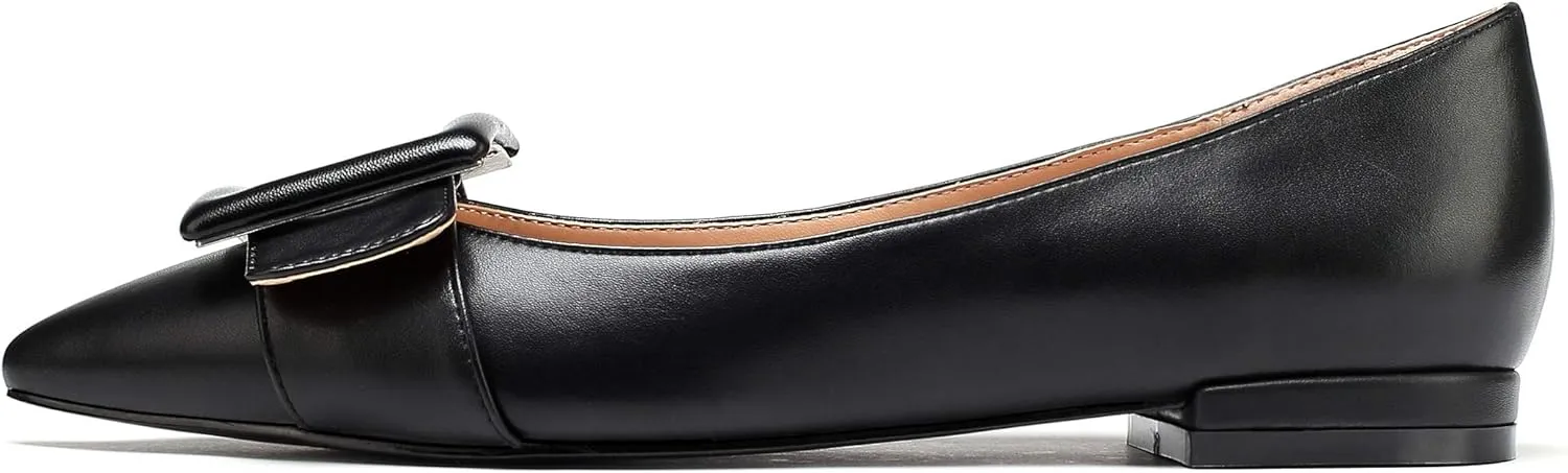 Eldof Women's Flats, Pointed Toe Flats Pumps, Buckle Flats Pumps, Walking Dress Office Classic Comfortable Flats