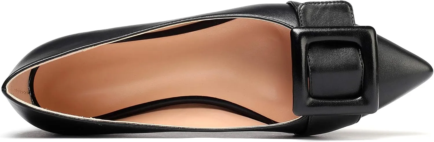 Eldof Women's Flats, Pointed Toe Flats Pumps, Buckle Flats Pumps, Walking Dress Office Classic Comfortable Flats