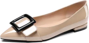Eldof Women's Flats, Pointed Toe Flats Pumps, Buckle Flats Pumps, Walking Dress Office Classic Comfortable Flats