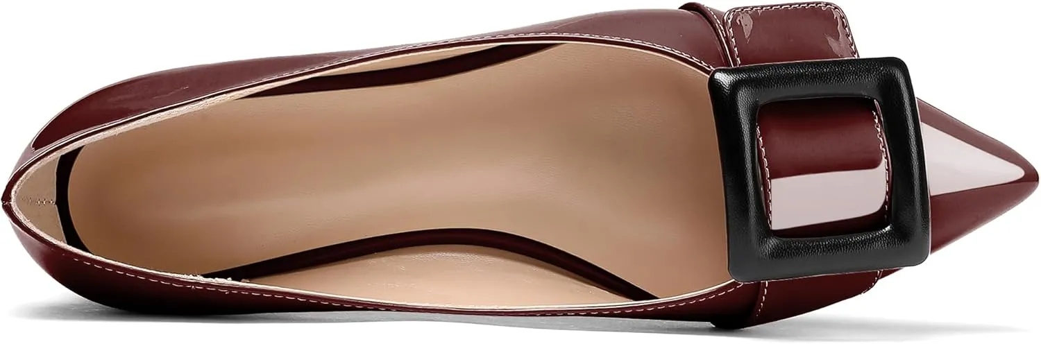 Eldof Women's Flats, Pointed Toe Flats Pumps, Buckle Flats Pumps, Walking Dress Office Classic Comfortable Flats