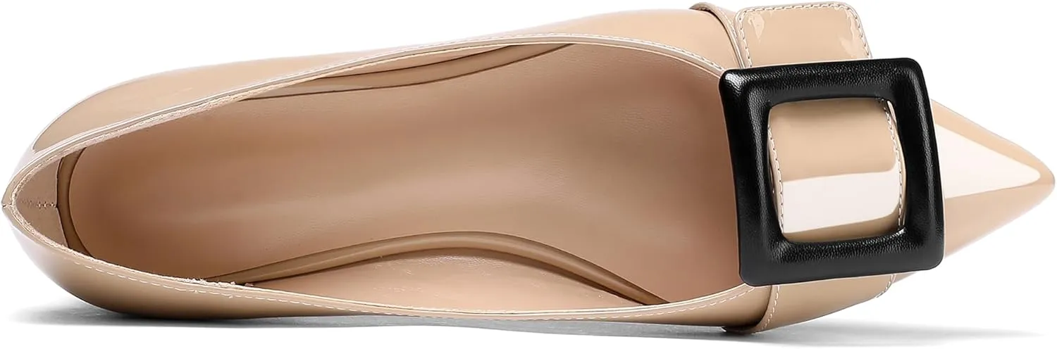 Eldof Women's Flats, Pointed Toe Flats Pumps, Buckle Flats Pumps, Walking Dress Office Classic Comfortable Flats