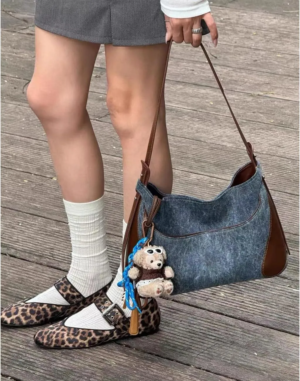 Elegant Leopard Ballet Flats for Women Buckle Strap Mary Jane Flats