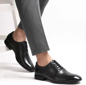 Elegant Solid Casual Leather Shoes Men's Comfort Driving Flats Classic Business Lace-up Dress Oxford Shoes
