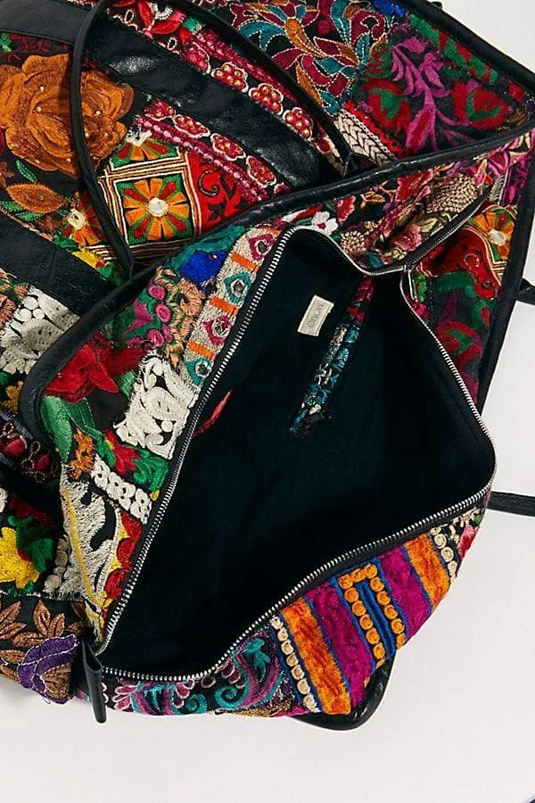 Embroidered Patchwork Weekender Bag Alaia