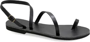 Emmanuela Ancient Greek Handmade Leather Flat Sandals, Quality Summer Shoes for Women with adjustable buckle strap, Toe Ring Strappy Sandals, Boho Chic Ankle Cuff Sandals