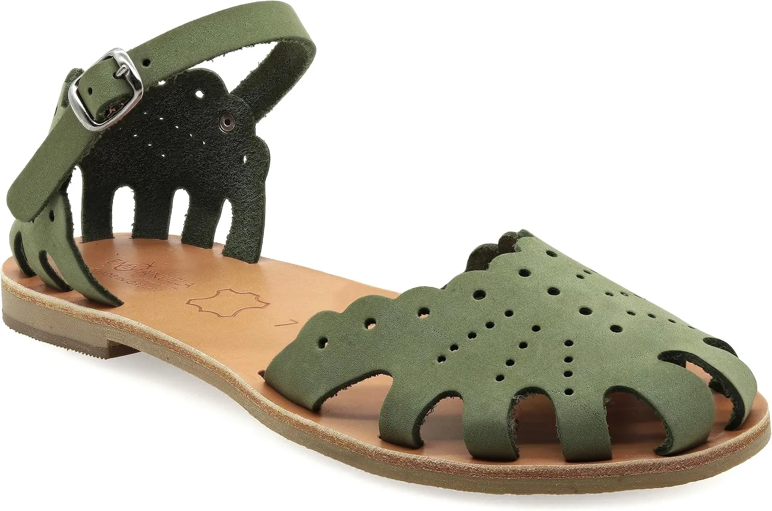 Emmanuela Ancient Greek Style Sandals, Handmade Leather Closed Toe Flat Sandals, Quality Adjustable Sandals, Ankle Strap Summer Shoes for Women, Boho Chic Caged Sandals