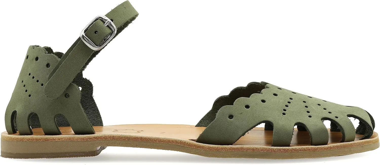 Emmanuela Ancient Greek Style Sandals, Handmade Leather Closed Toe Flat Sandals, Quality Adjustable Sandals, Ankle Strap Summer Shoes for Women, Boho Chic Caged Sandals