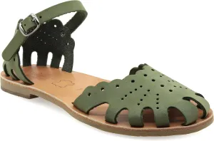 Emmanuela Ancient Greek Style Sandals, Handmade Leather Closed Toe Flat Sandals, Quality Adjustable Sandals, Ankle Strap Summer Shoes for Women, Boho Chic Caged Sandals