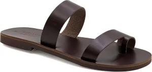 Emmanuela Greek Handmade Leather Sandals, Quality Slide on Sandals, Summer Shoes for Men, Ring Toe Sandals, Slider Sandals for men