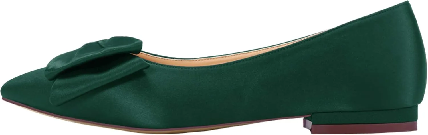 ERIJUNOR Wedding Flats Comfortable Flat Shoes for Women Closed Toe Wide Width Evening Party Dress Shoes