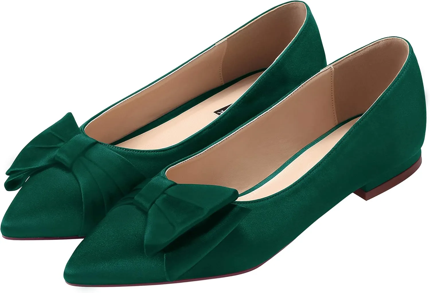 ERIJUNOR Wedding Flats Comfortable Flat Shoes for Women Closed Toe Wide Width Evening Party Dress Shoes