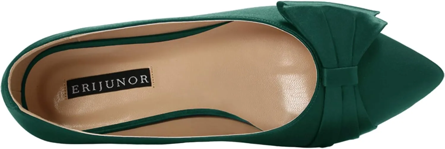 ERIJUNOR Wedding Flats Comfortable Flat Shoes for Women Closed Toe Wide Width Evening Party Dress Shoes