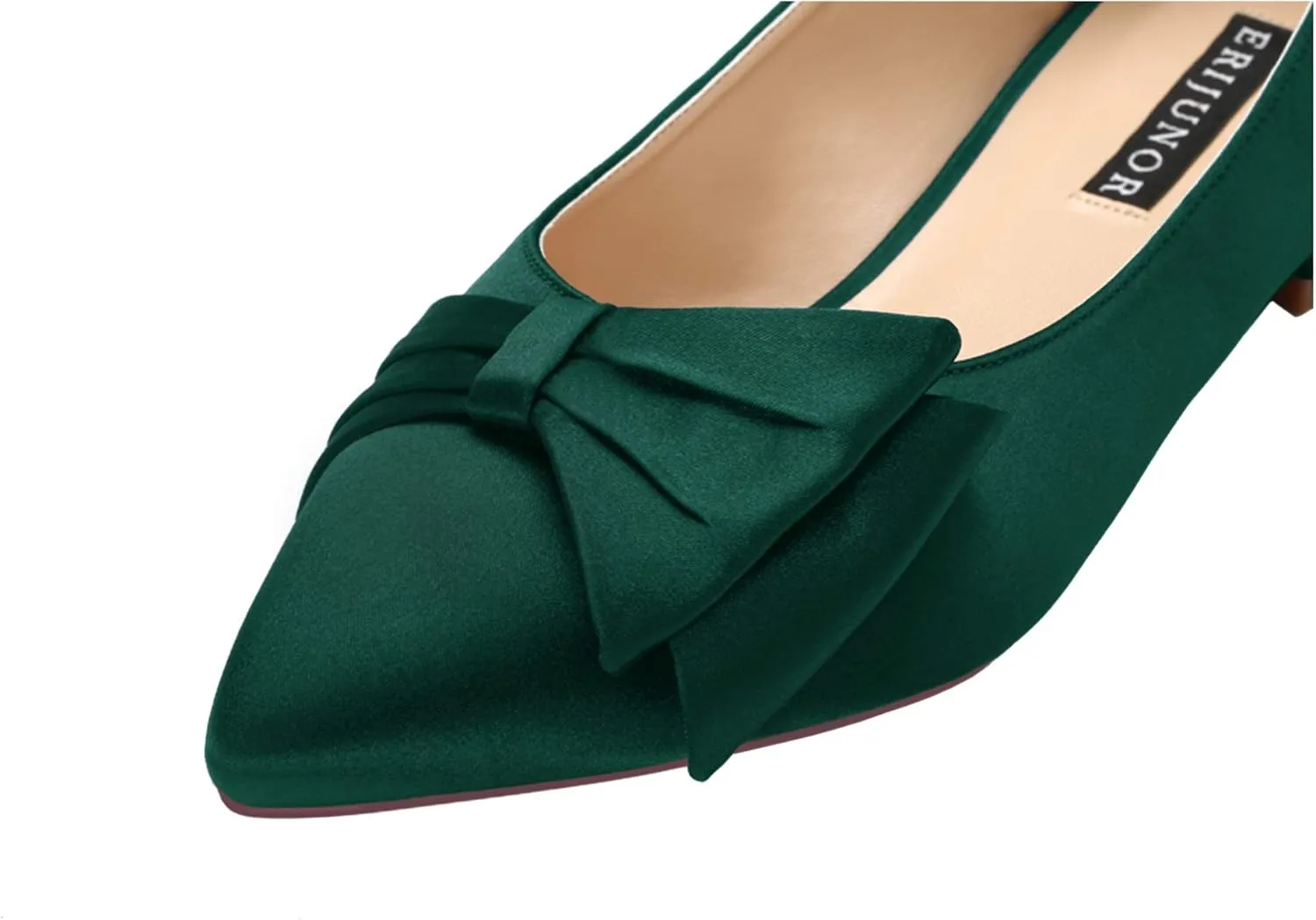 ERIJUNOR Wedding Flats Comfortable Flat Shoes for Women Closed Toe Wide Width Evening Party Dress Shoes