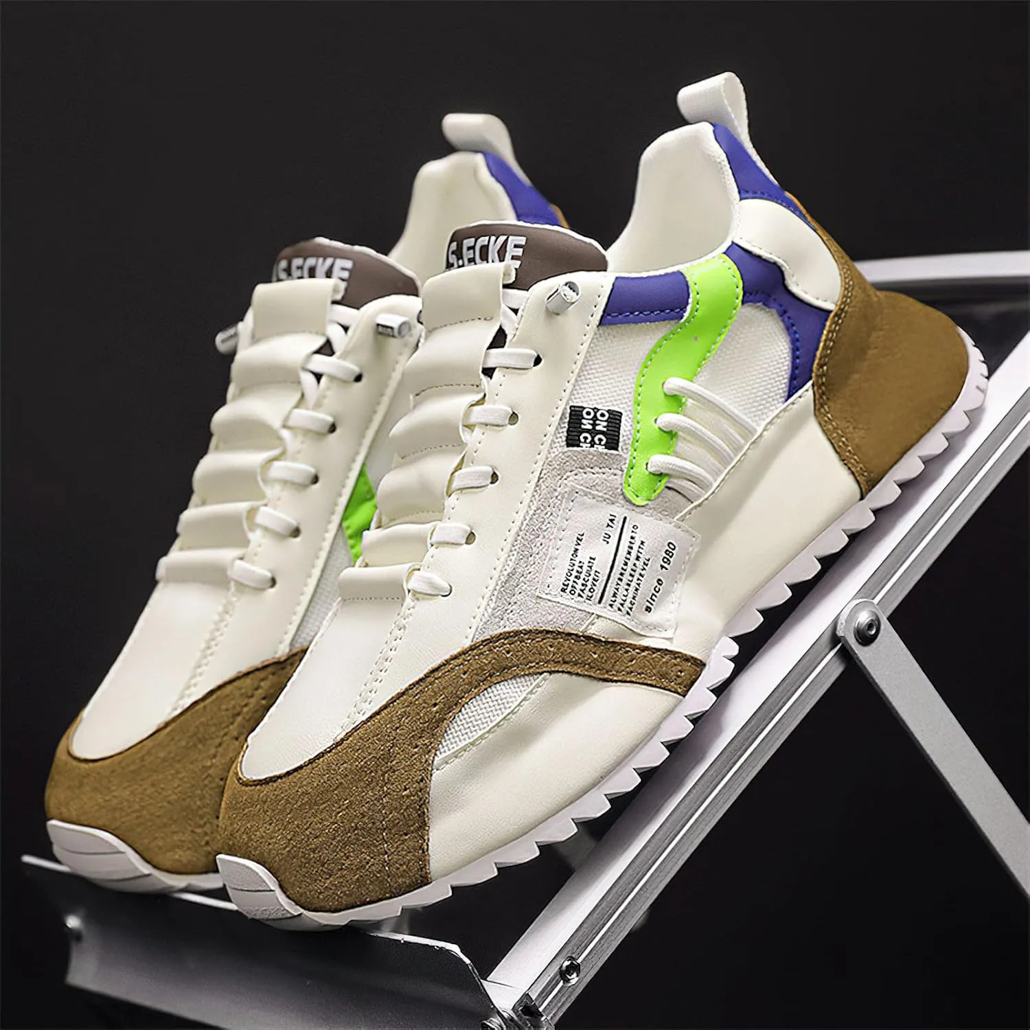 Exusiai Men's Casual Fashion Sports Shoes Low-Top Breathable Fabric Upper Round Toe Cap Sneakers Outdoor Walking Jogging