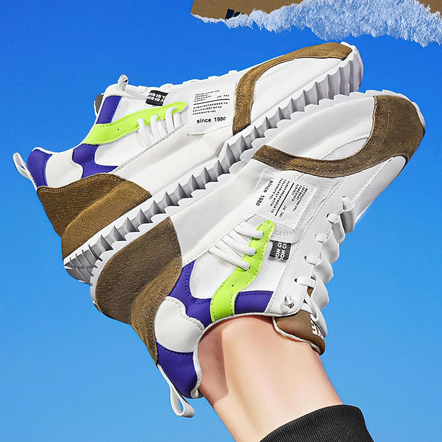 Exusiai Men's Casual Fashion Sports Shoes Low-Top Breathable Fabric Upper Round Toe Cap Sneakers Outdoor Walking Jogging