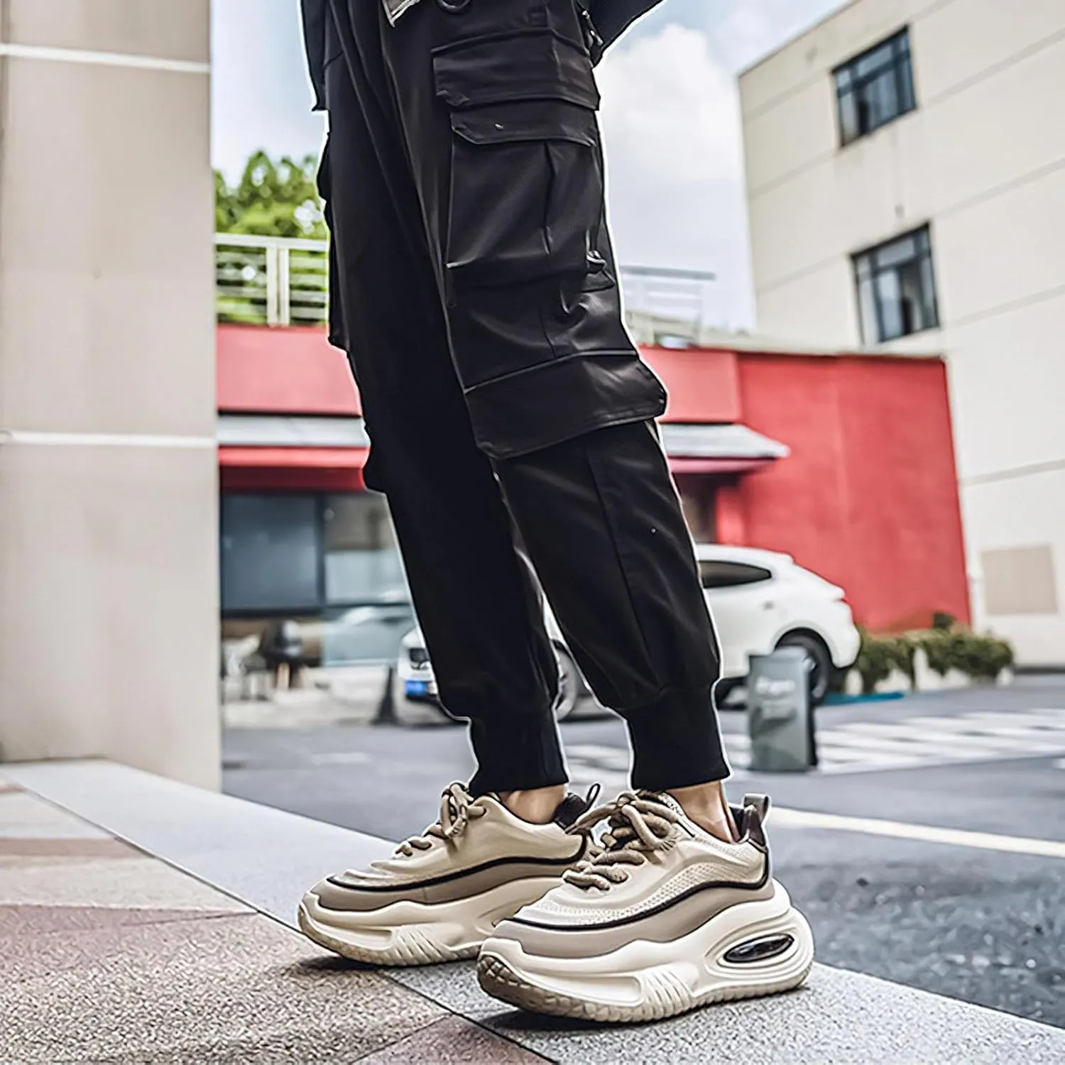 Exusiai Men's Walking Chunky Shoes Fashion Breathable Non Slip Chunky Sneakers Outdoor Workout School Tennis Travel