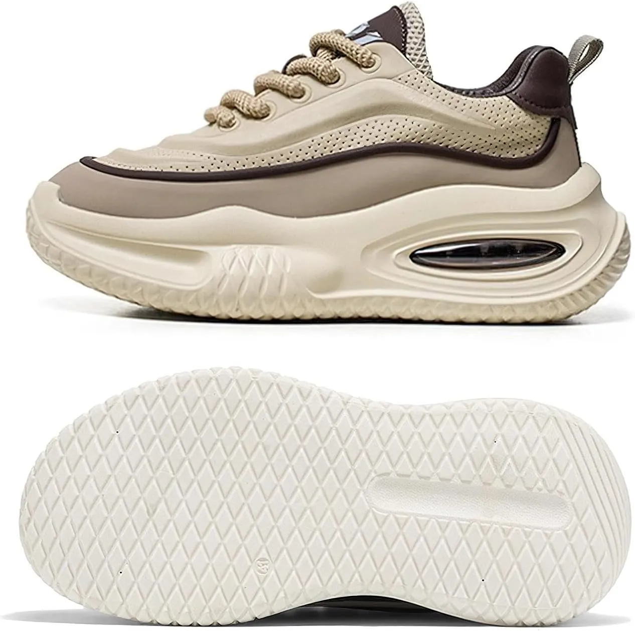 Exusiai Men's Walking Chunky Shoes Fashion Breathable Non Slip Chunky Sneakers Outdoor Workout School Tennis Travel