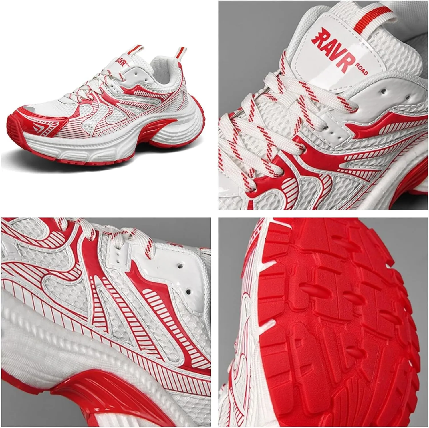 Fashion Breathable Lace Up Chunky Sneakers for Mens Air Mesh Platform Walking Tennis Workout Treny Mid Top Dad Shoes