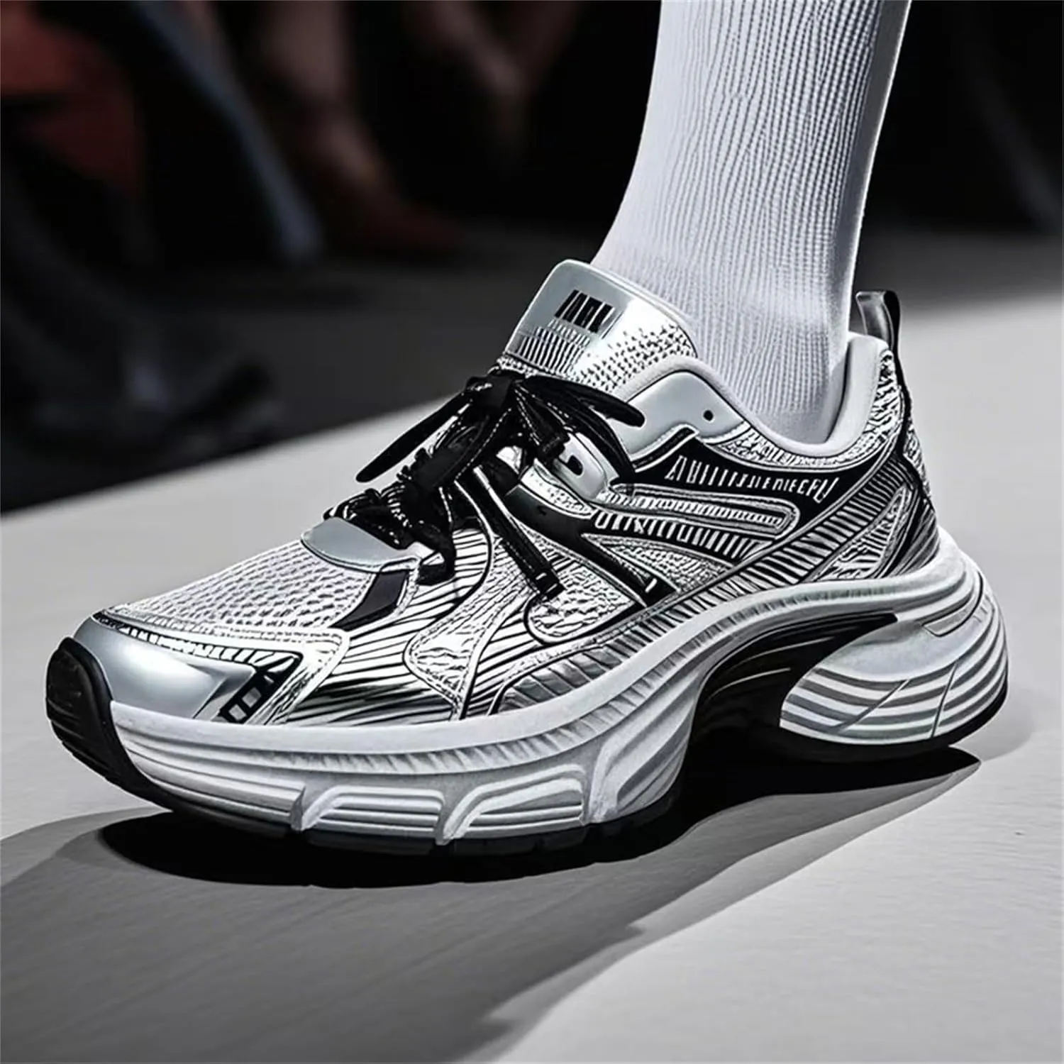 Fashion Breathable Lace Up Chunky Sneakers for Mens Air Mesh Platform Walking Tennis Workout Treny Mid Top Dad Shoes