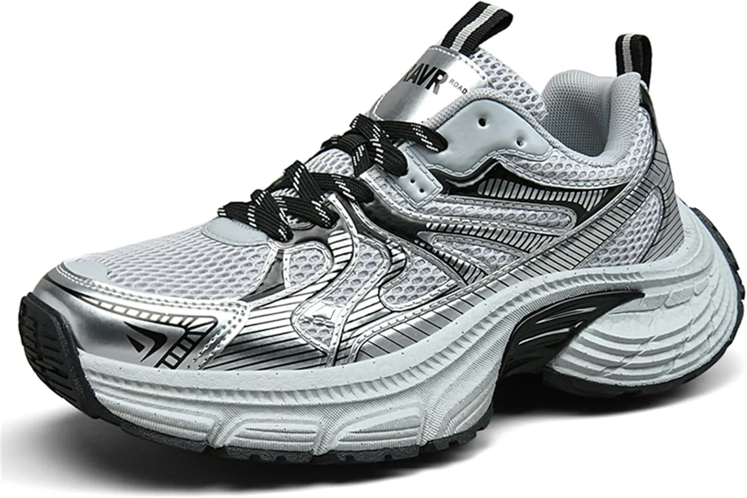 Fashion Breathable Lace Up Chunky Sneakers for Mens Air Mesh Platform Walking Tennis Workout Treny Mid Top Dad Shoes