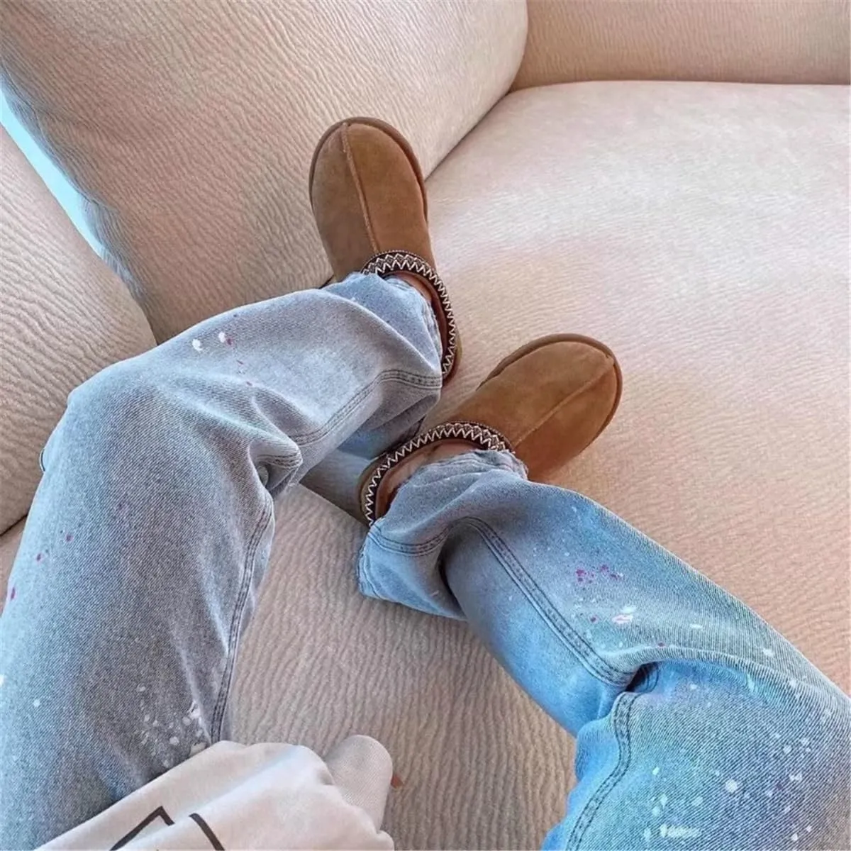 Fashion plush platform slippers for kids trend Mini Fleece Lined boots big kids Outdoor indoor slippers little kids Anti slip boots girl boys Short ankle boots Toddler
