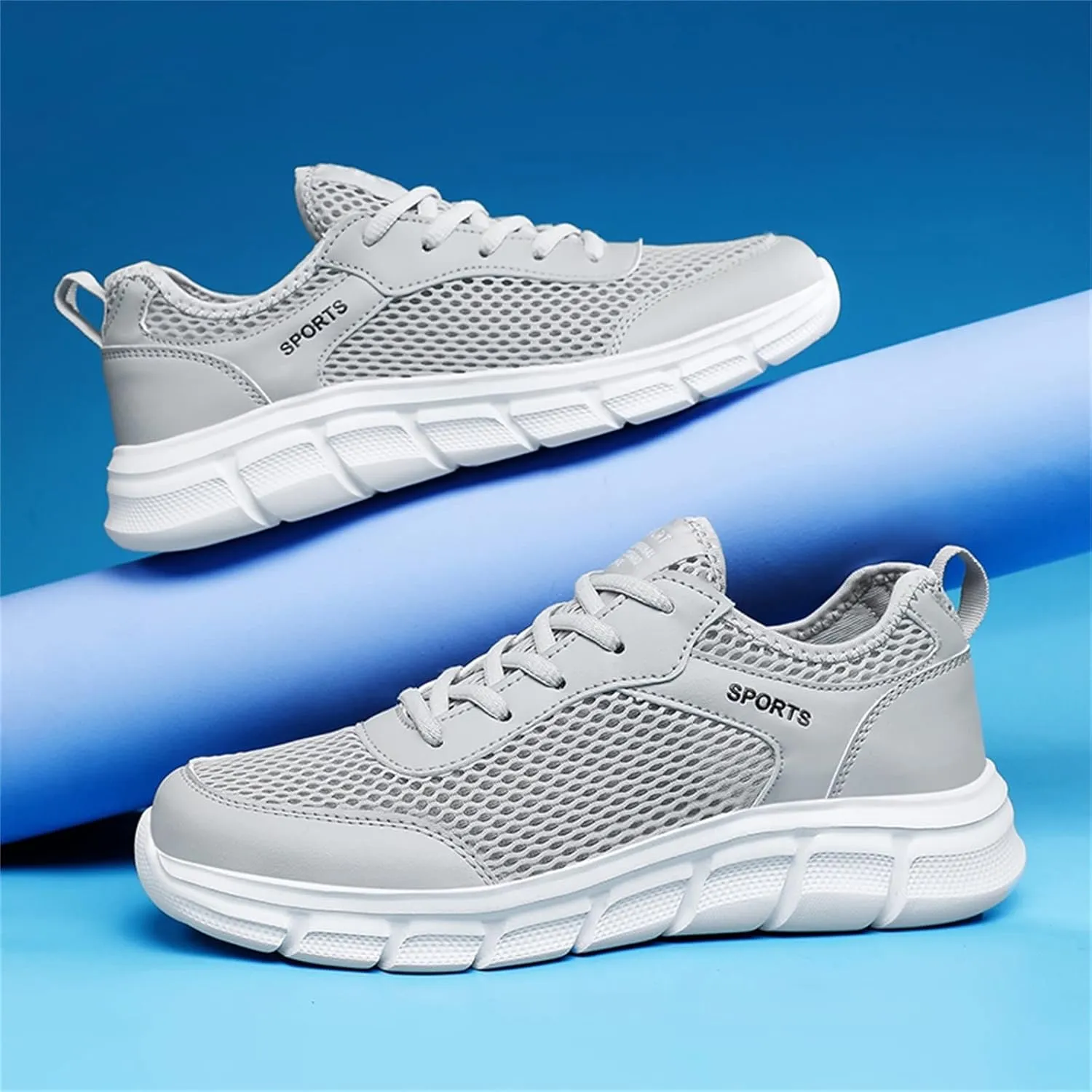 Fashion Summer Men Breathable Mesh Flat Elastic Casual Shoes Mens Sneaker Shoes