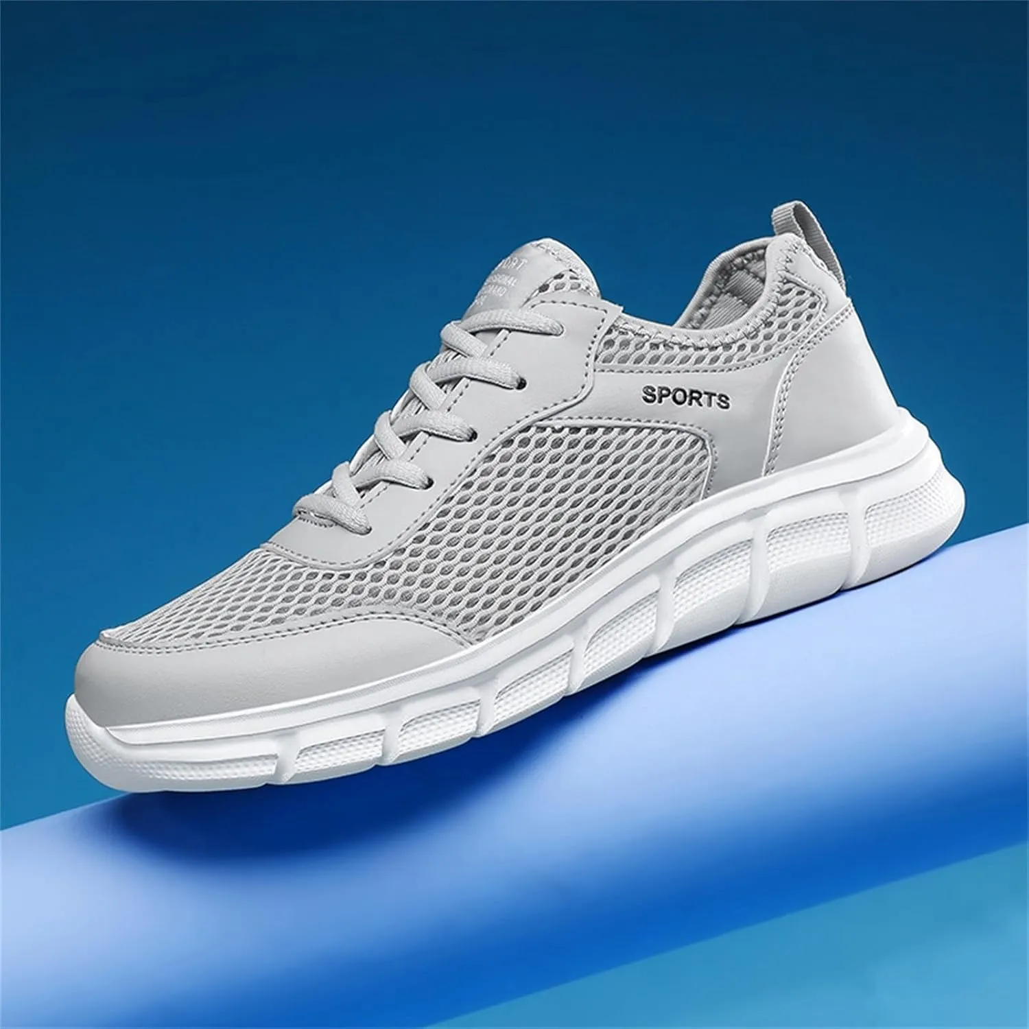 Fashion Summer Men Breathable Mesh Flat Elastic Casual Shoes Mens Sneaker Shoes