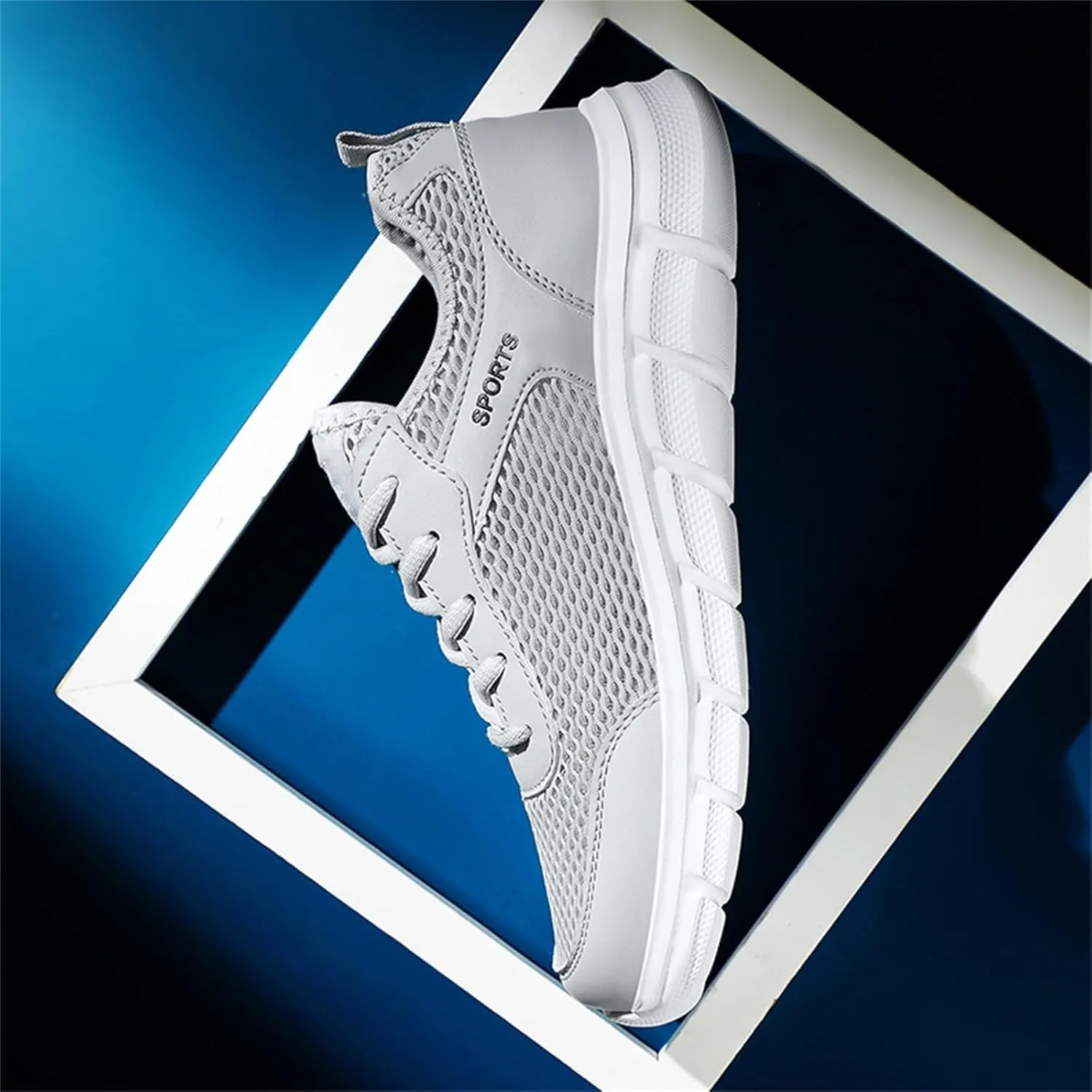 Fashion Summer Men Breathable Mesh Flat Elastic Casual Shoes Mens Sneaker Shoes