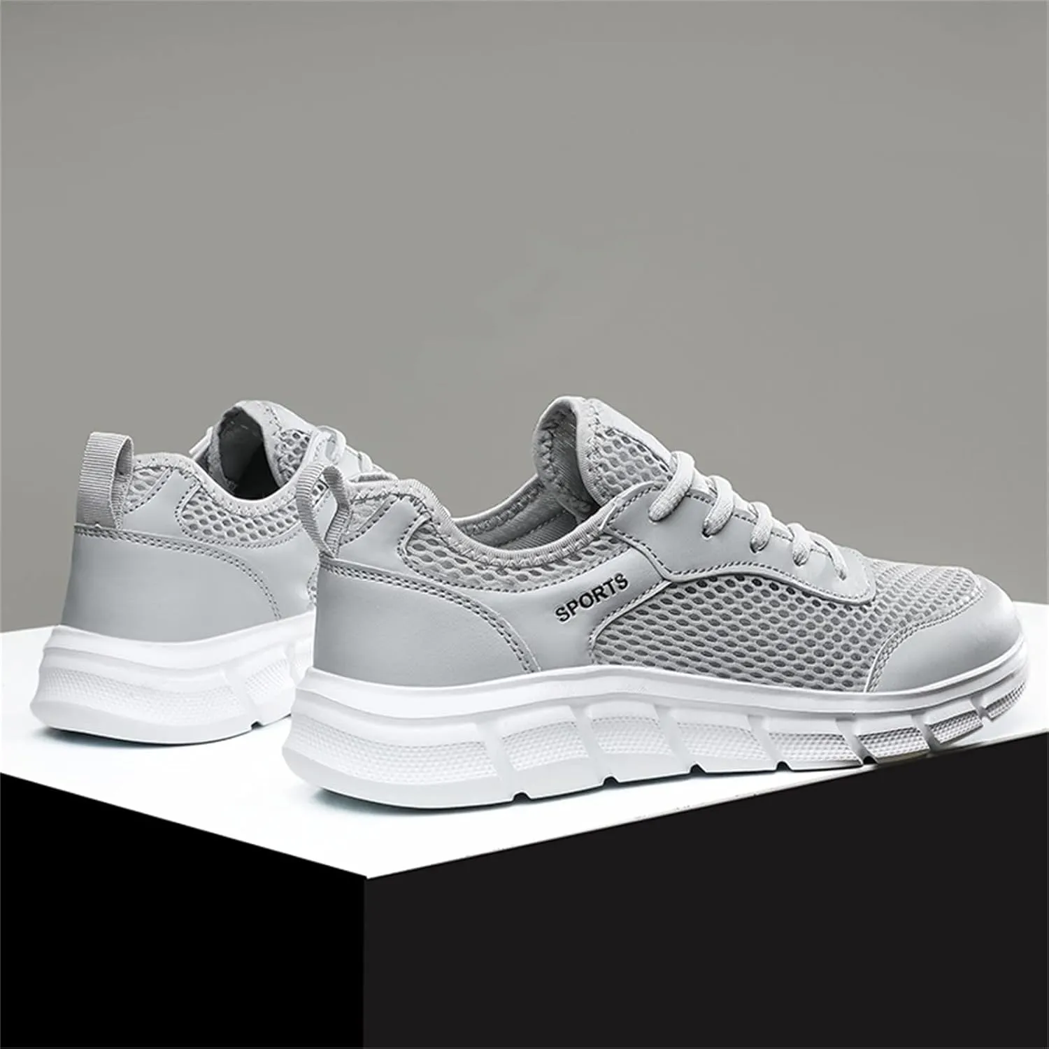 Fashion Summer Men Breathable Mesh Flat Elastic Casual Shoes Mens Sneaker Shoes