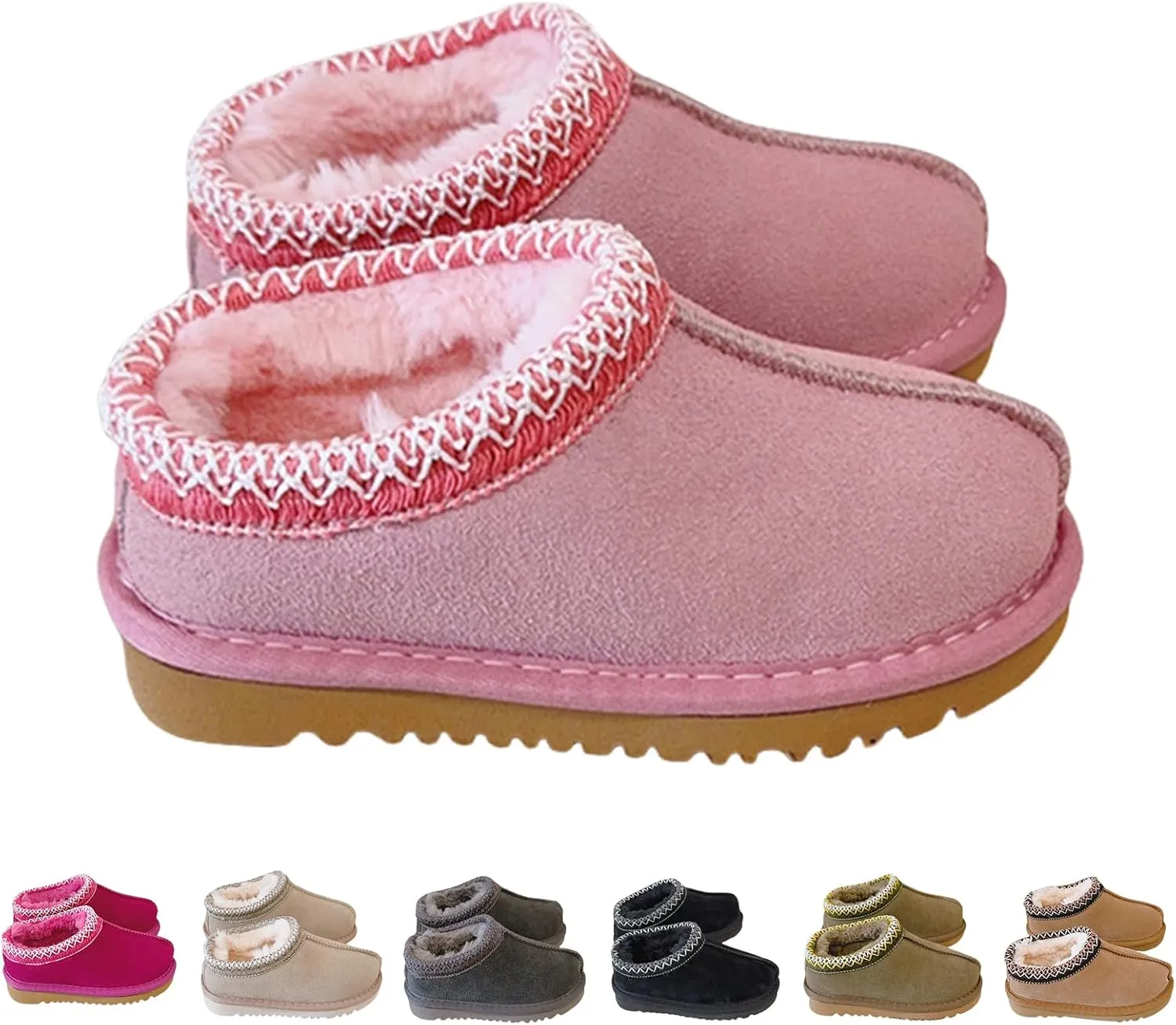 Fashion Winter Plush Platform Boots Little Kids Ankle Boots Toddler Kids Wool Lined Slippers Girls Boys Outdoor Warm Indoor Home Anti-slip Trendy Mini Boots