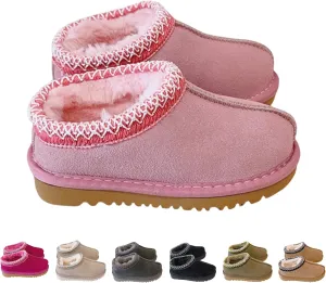 Fashion Winter Plush Platform Boots Little Kids Ankle Boots Toddler Kids Wool Lined Slippers Girls Boys Outdoor Warm Indoor Home Anti-slip Trendy Mini Boots