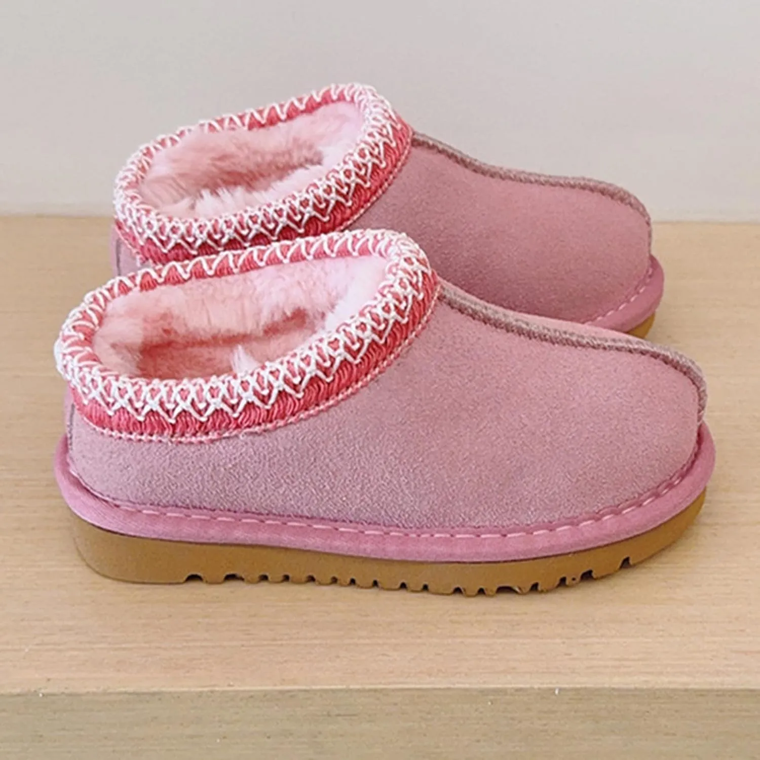 Fashion Winter Plush Platform Boots Little Kids Ankle Boots Toddler Kids Wool Lined Slippers Girls Boys Outdoor Warm Indoor Home Anti-slip Trendy Mini Boots