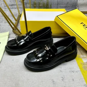 FENDI LOAFERS GOLD FENDI Limited-time offer HARDWARE IN CALFSKIN Trustworthy service BLACK WITH BAGUETTE
