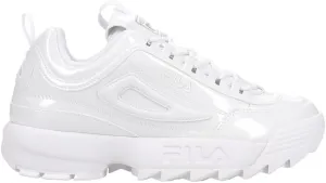 Fila Women's Disruptor II Shine Metallic Shoes, White/White/White - 7.5