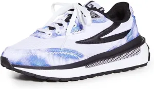 Fila Women's Renno Tie Dye Sneakers, White/Cobalt Blue/Storm Blue, 9 Medium US