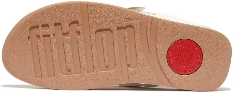 FitFlop Women's Lulu Folded-Knot Leather Toe-Post Sandals Wedge