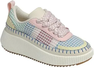 Forever Link Girls Lace Up Platform Knit Sneakers Low Top Chunky Walking Shoes Timeless-12K