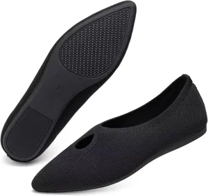 Frank Mully Women's Ballet Flats Teardrop Upper Pointed Toe Lightweight Flats for Women Comfortable Slip on Flats for Work Wedding Office