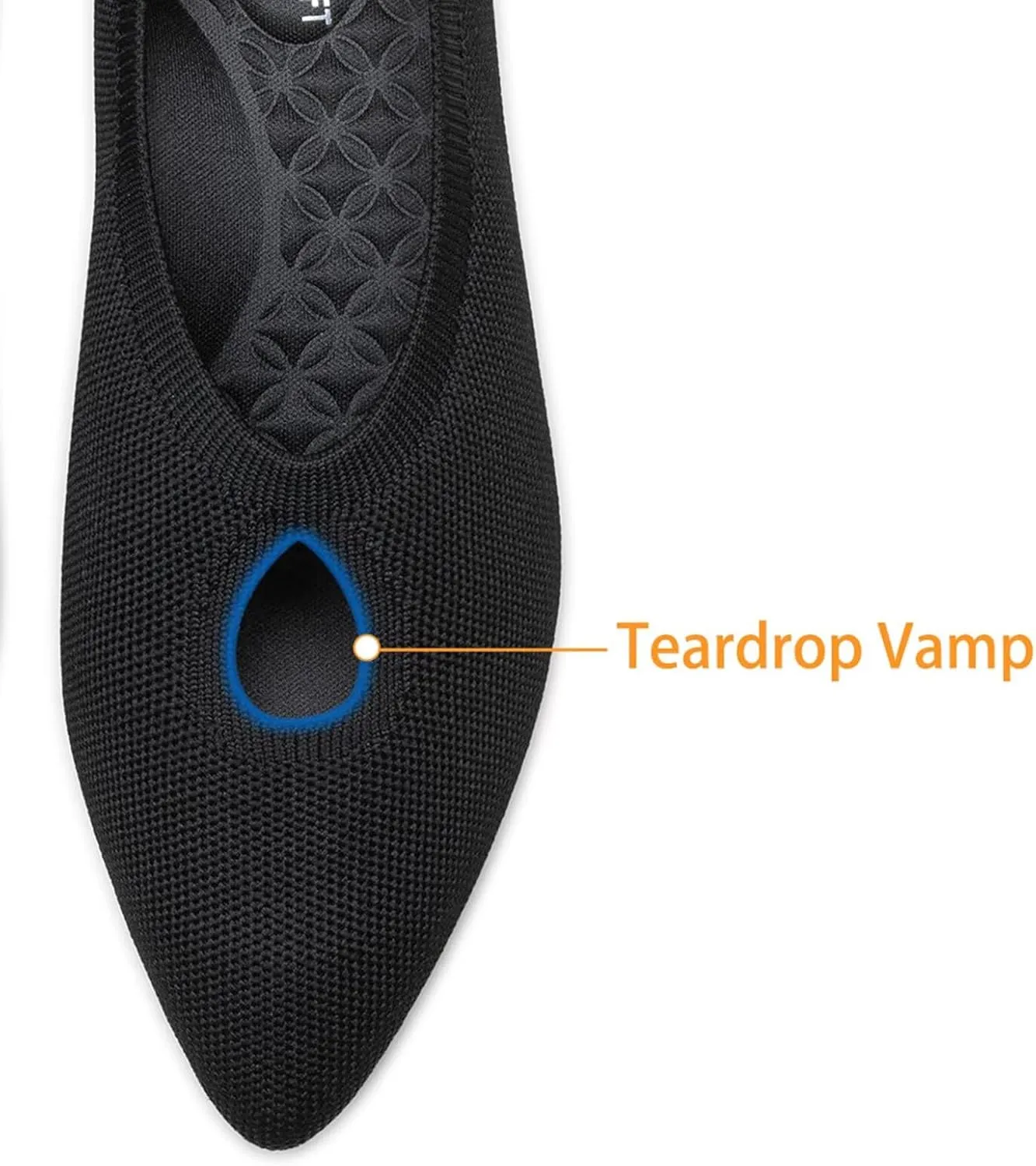 Frank Mully Women's Ballet Flats Teardrop Upper Pointed Toe Lightweight Flats for Women Comfortable Slip on Flats for Work Wedding Office