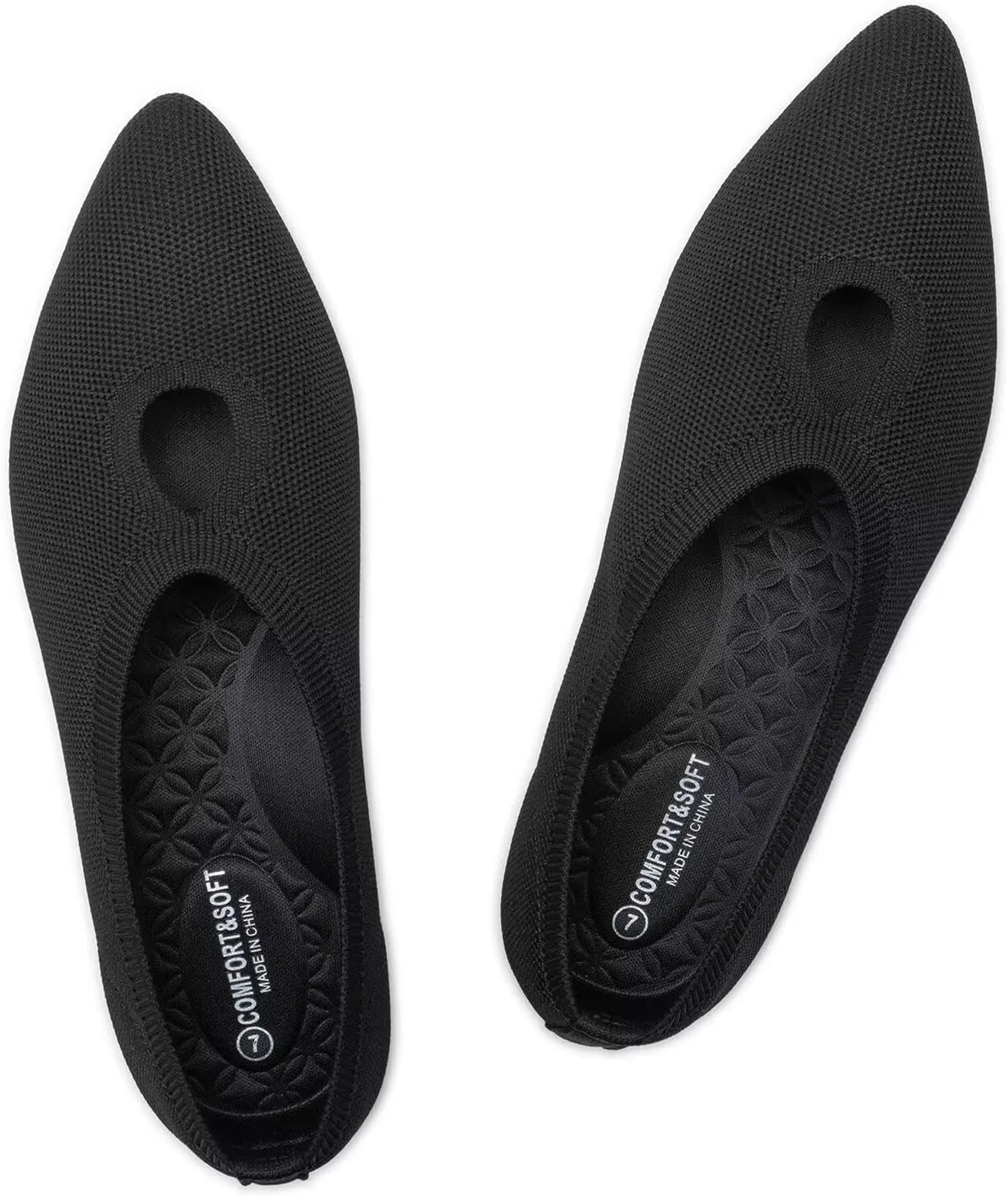 Frank Mully Women's Ballet Flats Teardrop Upper Pointed Toe Lightweight Flats for Women Comfortable Slip on Flats for Work Wedding Office