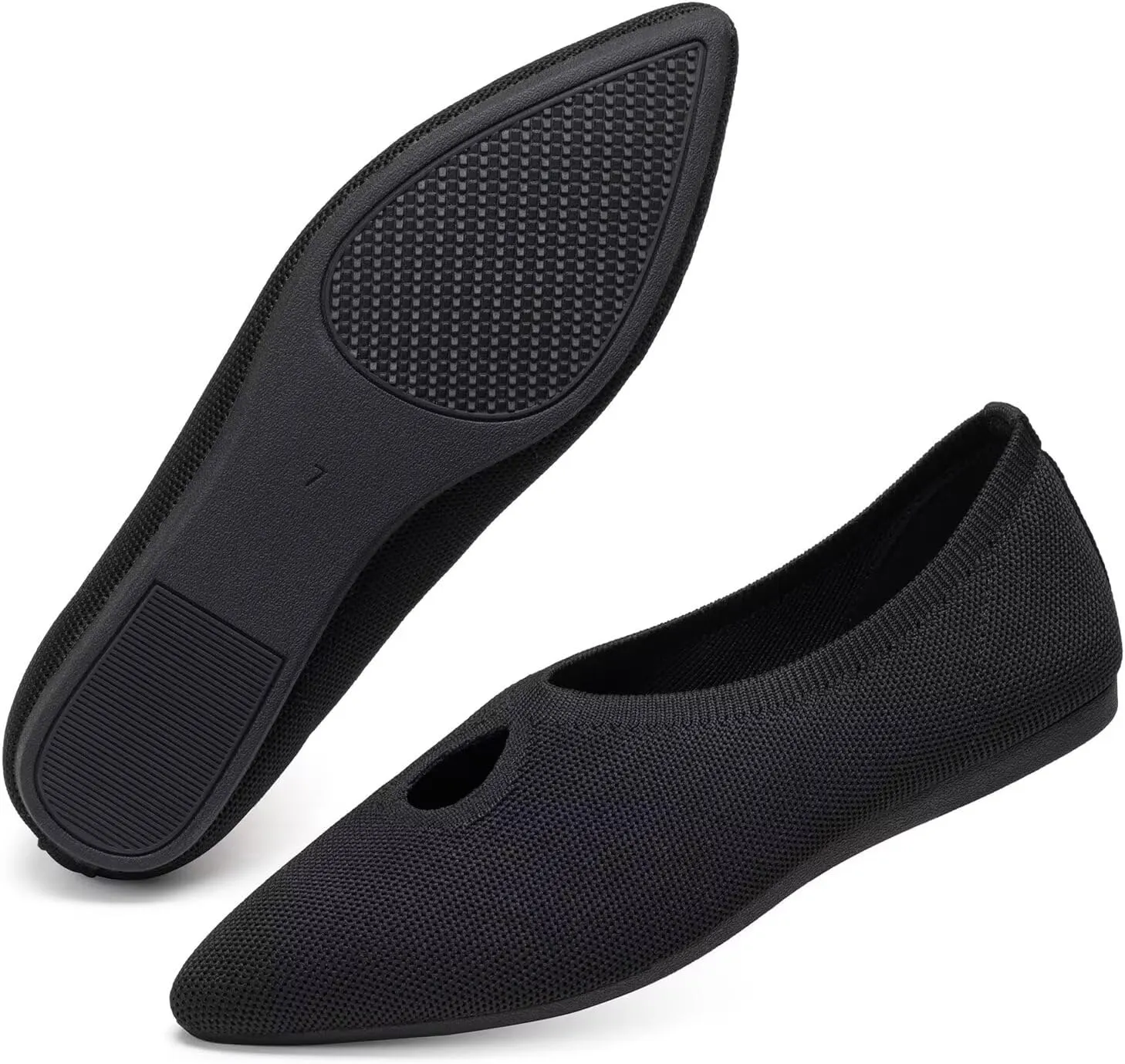Frank Mully Women's Ballet Flats Teardrop Upper Pointed Toe Lightweight Flats for Women Comfortable Slip on Flats for Work Wedding Office