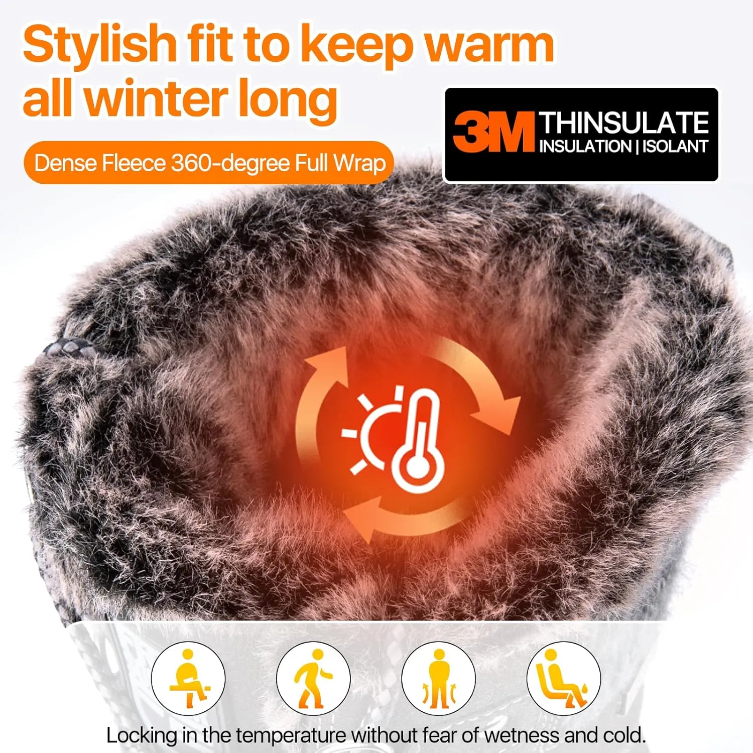 FREE SOLDIER Women's Waterproof Winter Cold Weather Snow Boots for Women Outdoor Fashion Duck Boots Comfortable Insulated