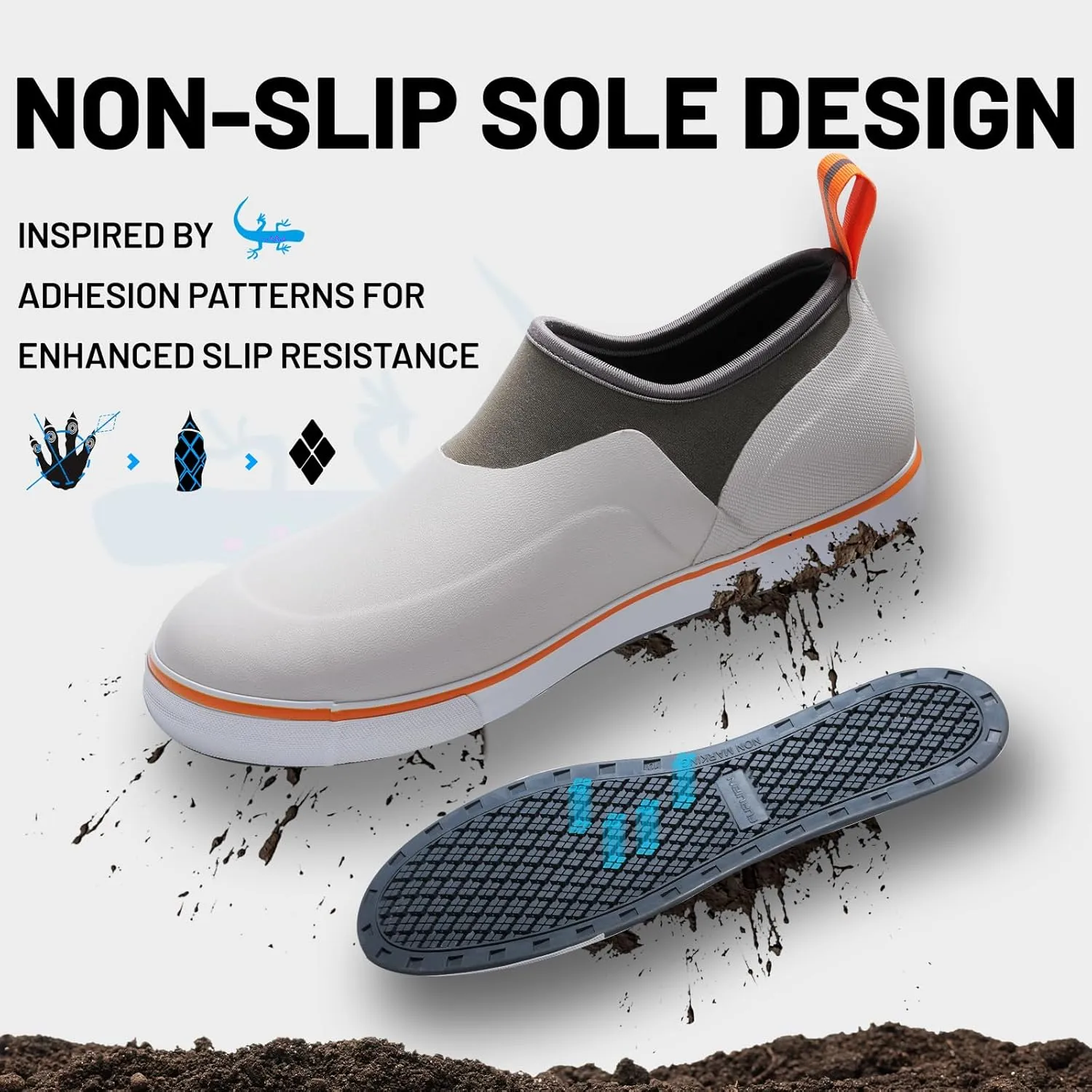 Furuian Deck Shoes Men's Short Rain Boots Waterproof Shoes Rubber Deck Boots Lightweight Fishing Rain Shoes Non-slip Fishing Boots for Gardening Outdoor Mud Walking