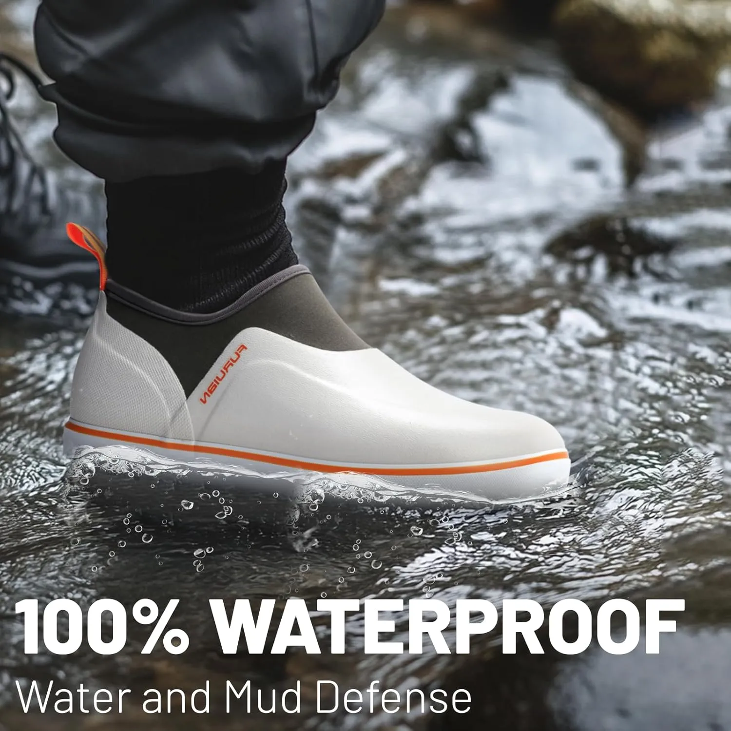 Furuian Deck Shoes Men's Short Rain Boots Waterproof Shoes Rubber Deck Boots Lightweight Fishing Rain Shoes Non-slip Fishing Boots for Gardening Outdoor Mud Walking