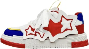 Geerta Chunky Y2K Star Sneaker Platform Ugly-Cute Retro Fashion White Walking Shoes for Women Teen Girls Thick Sole Vintage Japanese Street Style Wide Round Toe Trainer