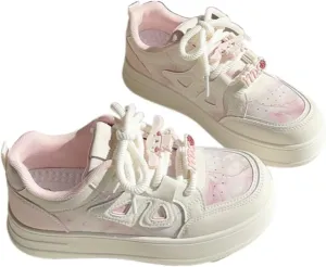 Geerta Dopamine Kawaii Sneakers Cute Y2K Chunky Shoes Casual Tennis Gym Fitness Outdoor Hiking Comfortable Chunky Platform for Women Trendy Preppy Back to School Gift for Girls Granddaughter Travel