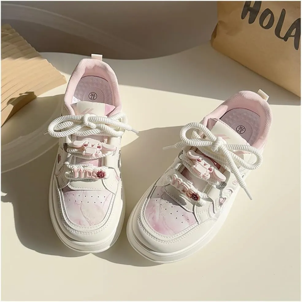 Geerta Dopamine Kawaii Sneakers Cute Y2K Chunky Shoes Casual Tennis Gym Fitness Outdoor Hiking Comfortable Chunky Platform for Women Trendy Preppy Back to School Gift for Girls Granddaughter Travel