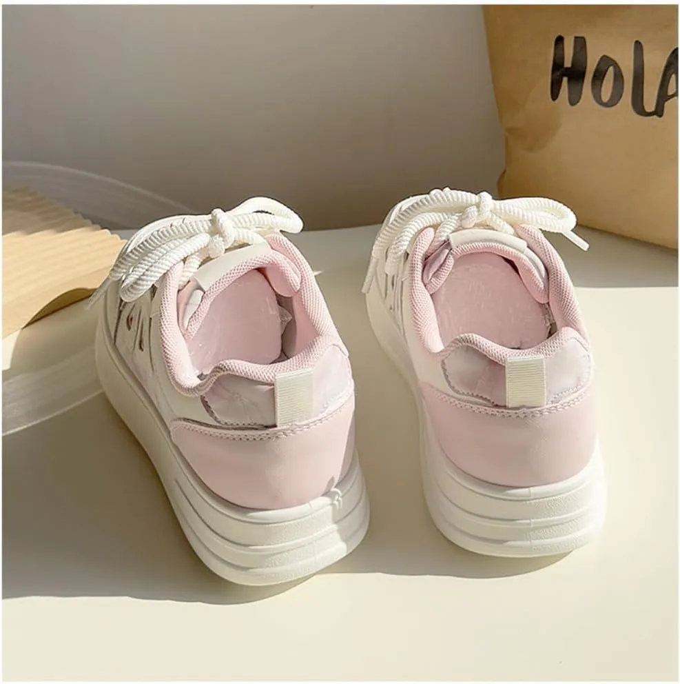 Geerta Dopamine Kawaii Sneakers Cute Y2K Chunky Shoes Casual Tennis Gym Fitness Outdoor Hiking Comfortable Chunky Platform for Women Trendy Preppy Back to School Gift for Girls Granddaughter Travel