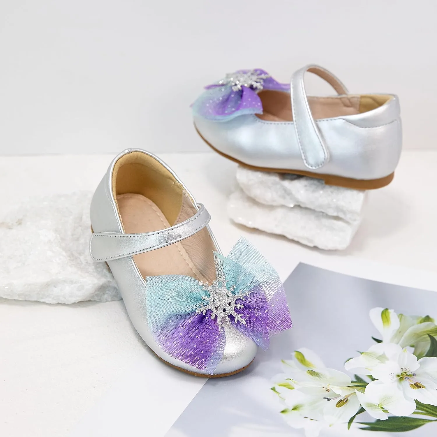 GINFIVE Toddler Girls Dress Shoes Little Girls Mary Janes Ballerina Flats Shoes Toddler