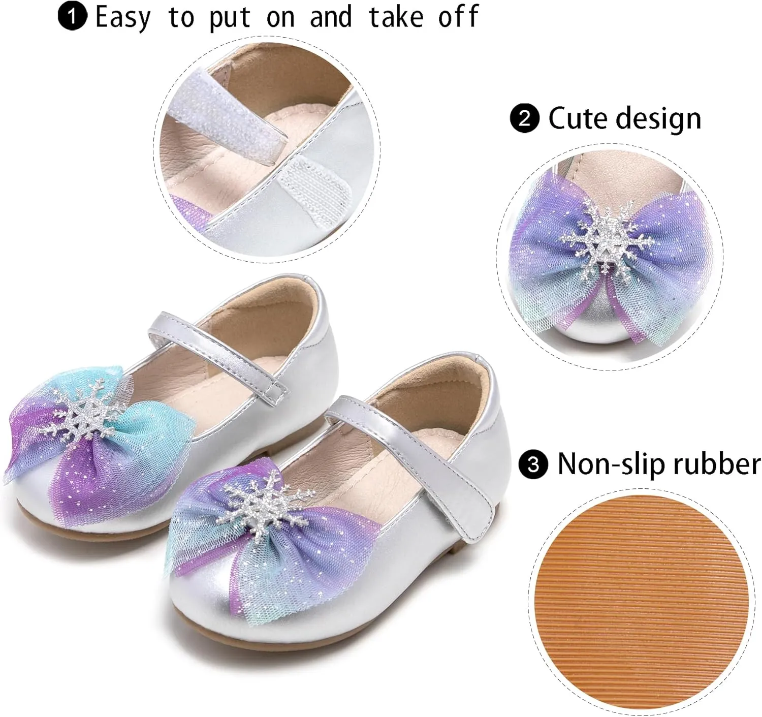 GINFIVE Toddler Girls Dress Shoes Little Girls Mary Janes Ballerina Flats Shoes Toddler